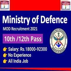 Ministry Of Defence Recruitment 2021 12th Pass: Apply Online 1 Ministry Of Defence Recruitment 2021
Ministry Of Defence Jobs