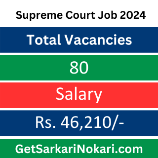 Supreme Court Job 2024: Junior Court Attendant (Cooking Knowing) Recruitment with a Salary of Rs. 46,210/- 2 Supreme Court Job 2024 1